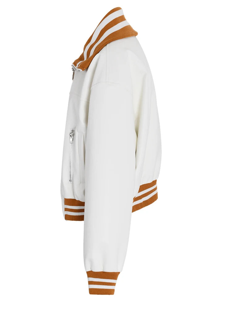 Color-Block PU Leather Jacket, Soho | Women