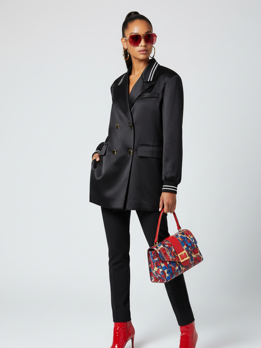 MIDTOWN Satin Tunic Blazer
