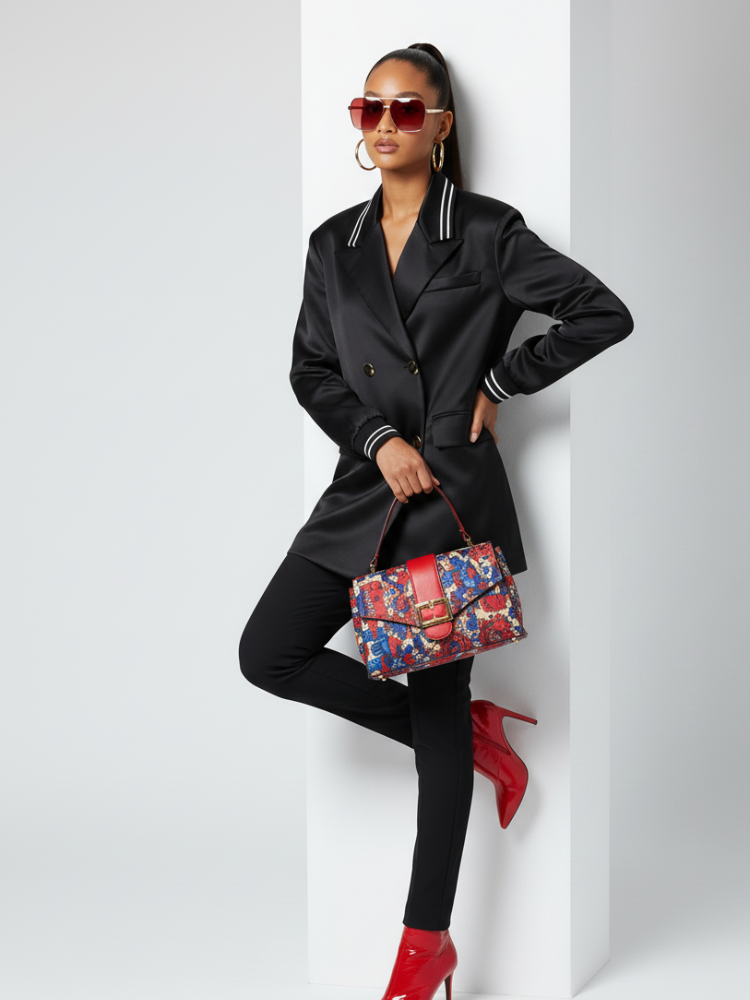 MIDTOWN Satin Tunic Blazer